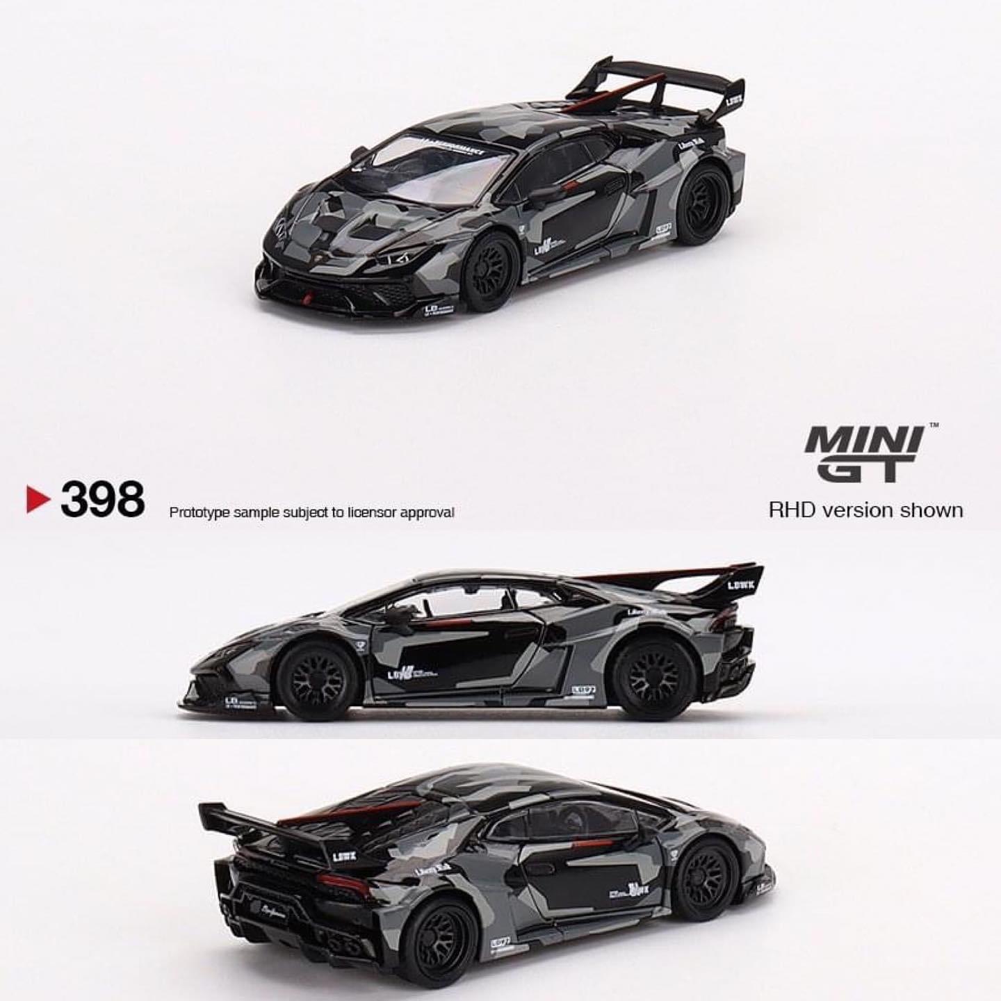 Mini GT #398 1/64 LB★WORKS Lamborghini Huracán GT Digital Camouflage