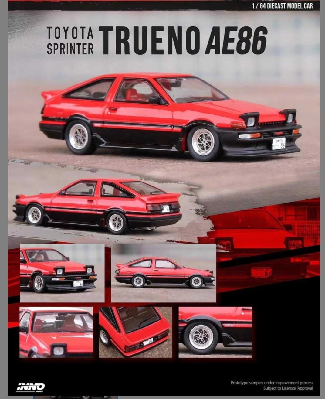 Inno64 Toyota Sprinter Trueno Corolla AE86 Red Inno64