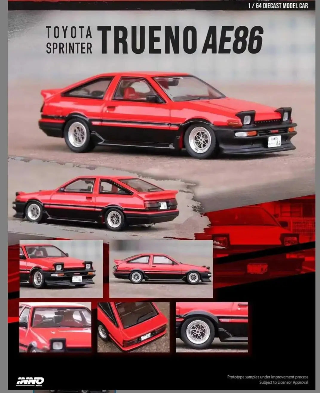 Inno64 Toyota Sprinter Trueno Corolla AE86 Red