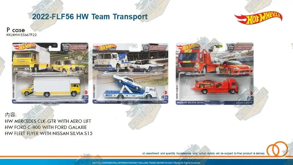 Hot Wheels Team Transport P case set of 3
