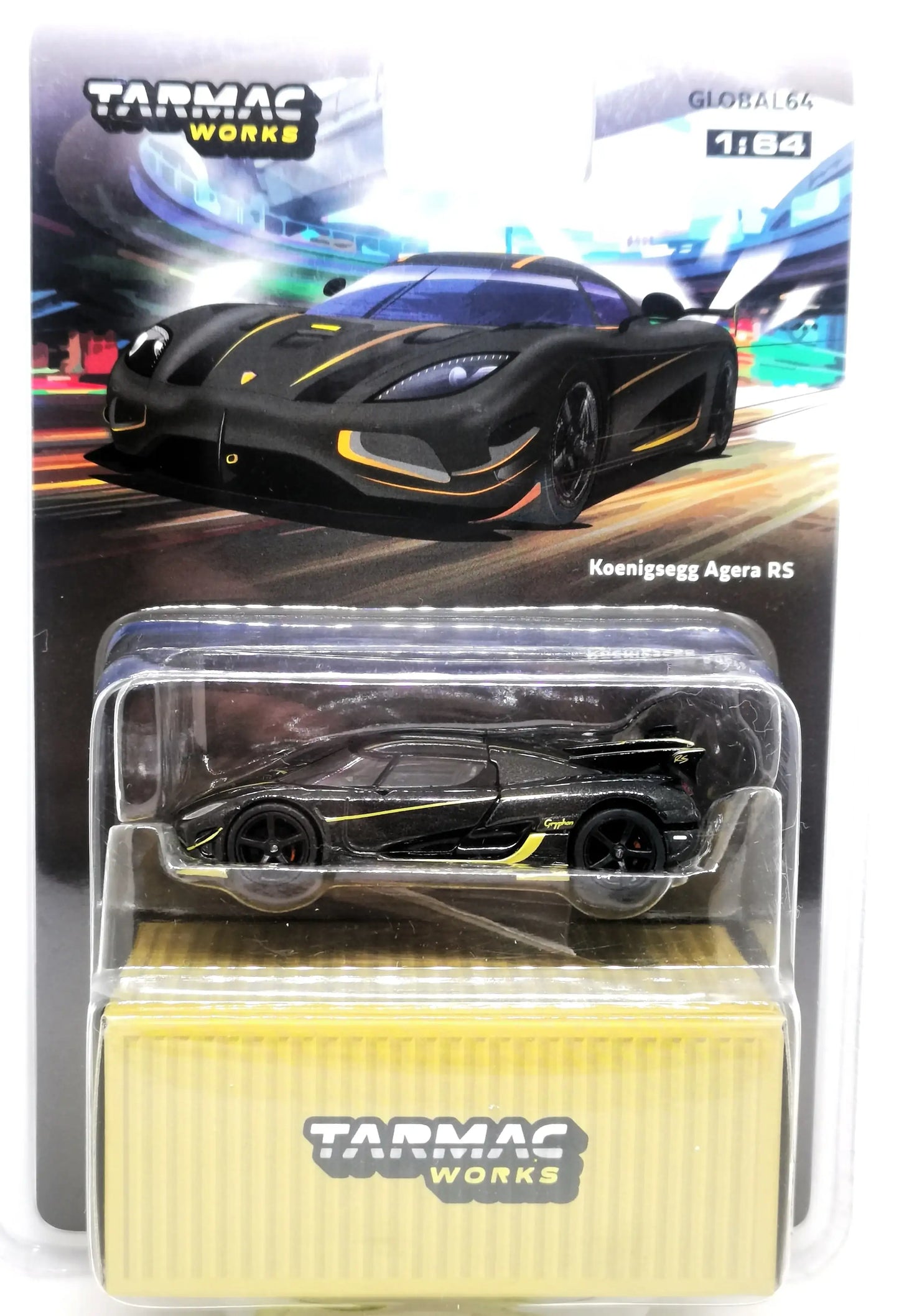Tarmac Works 1/64 Koenigsegg Agera RS Gryphon Black Carbon / Gold Accent Normal