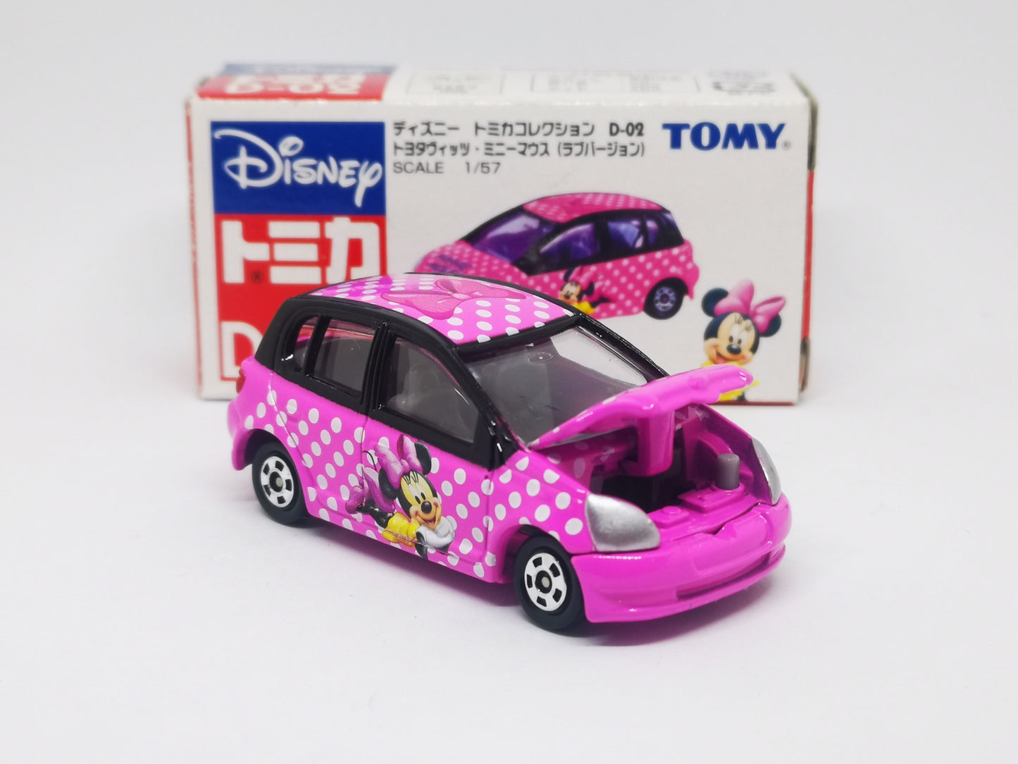 Disney Tomica D02 Toyota Vitz Minnie Mouse R