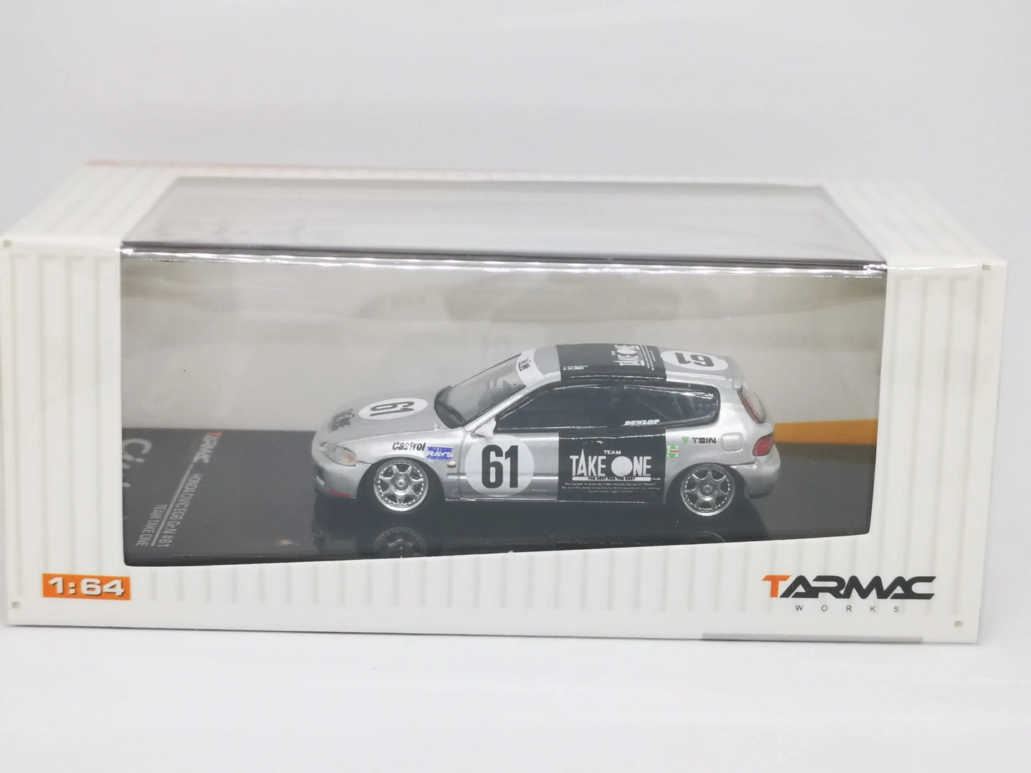 Tarmac Works Tarmac Works Honda Civic Eg6 Gr.A Racing Team Take One #61 1:64 Scale