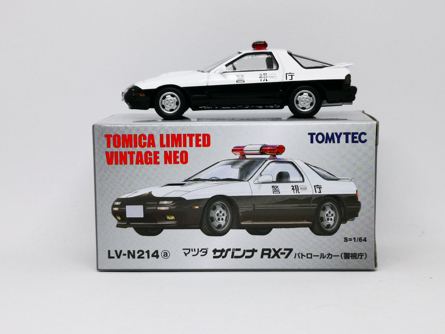 Tomica Limited Vintage Neo LV-N214a Mazda RX7 FC3S Japan Patrol Car