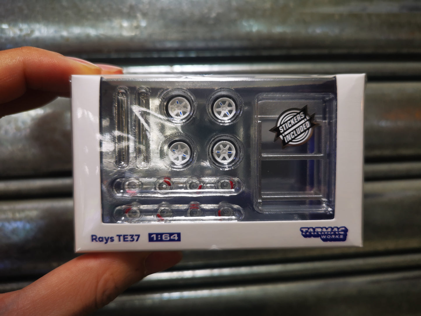 Tarmac Works RAYS TE37 Rims with Tires fit 1:64 SCALE (White)