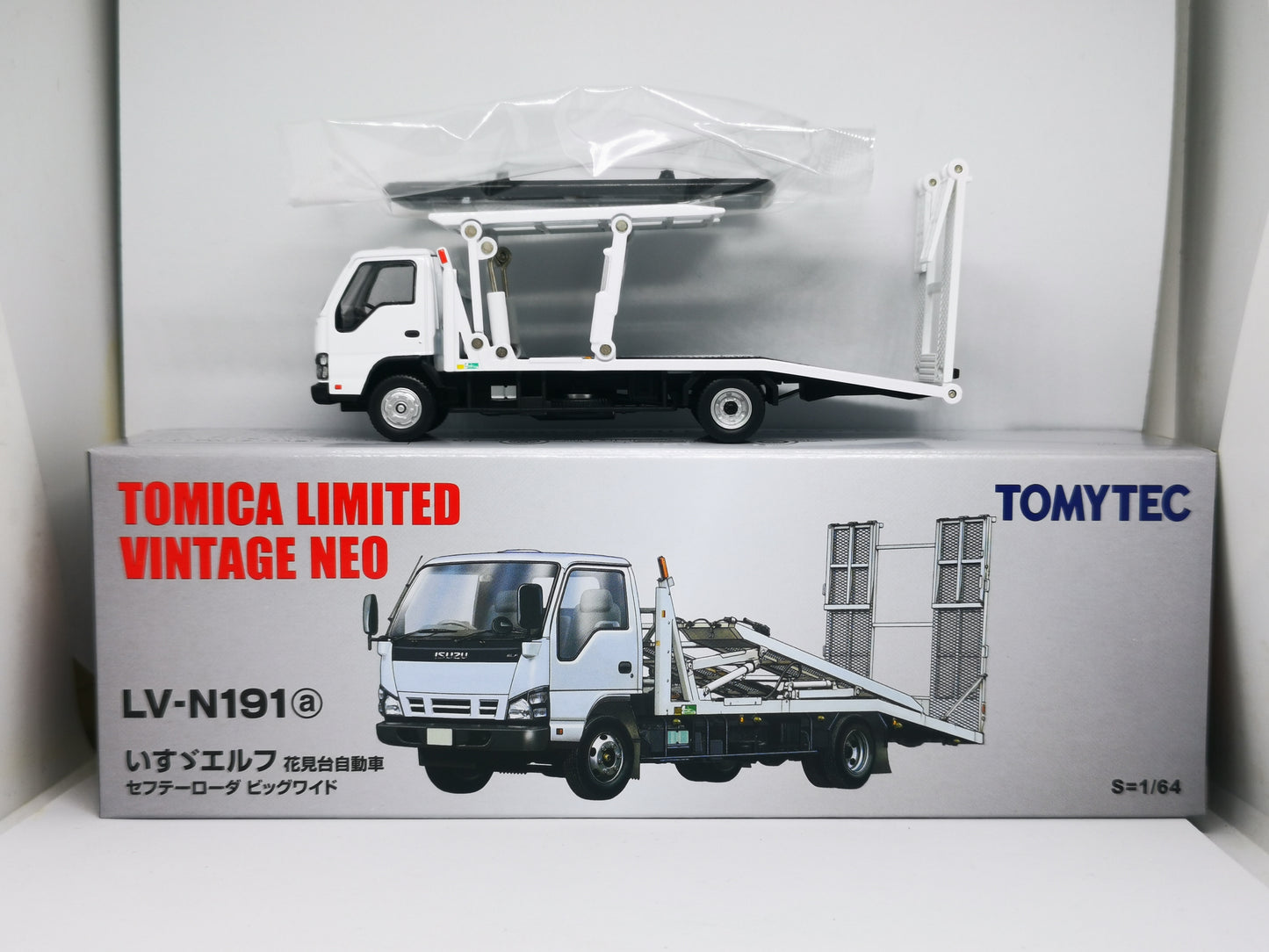Tomica Limited Vintage Neo N191a Isuzu ELF Hanamidai Safety Loader Big wide White