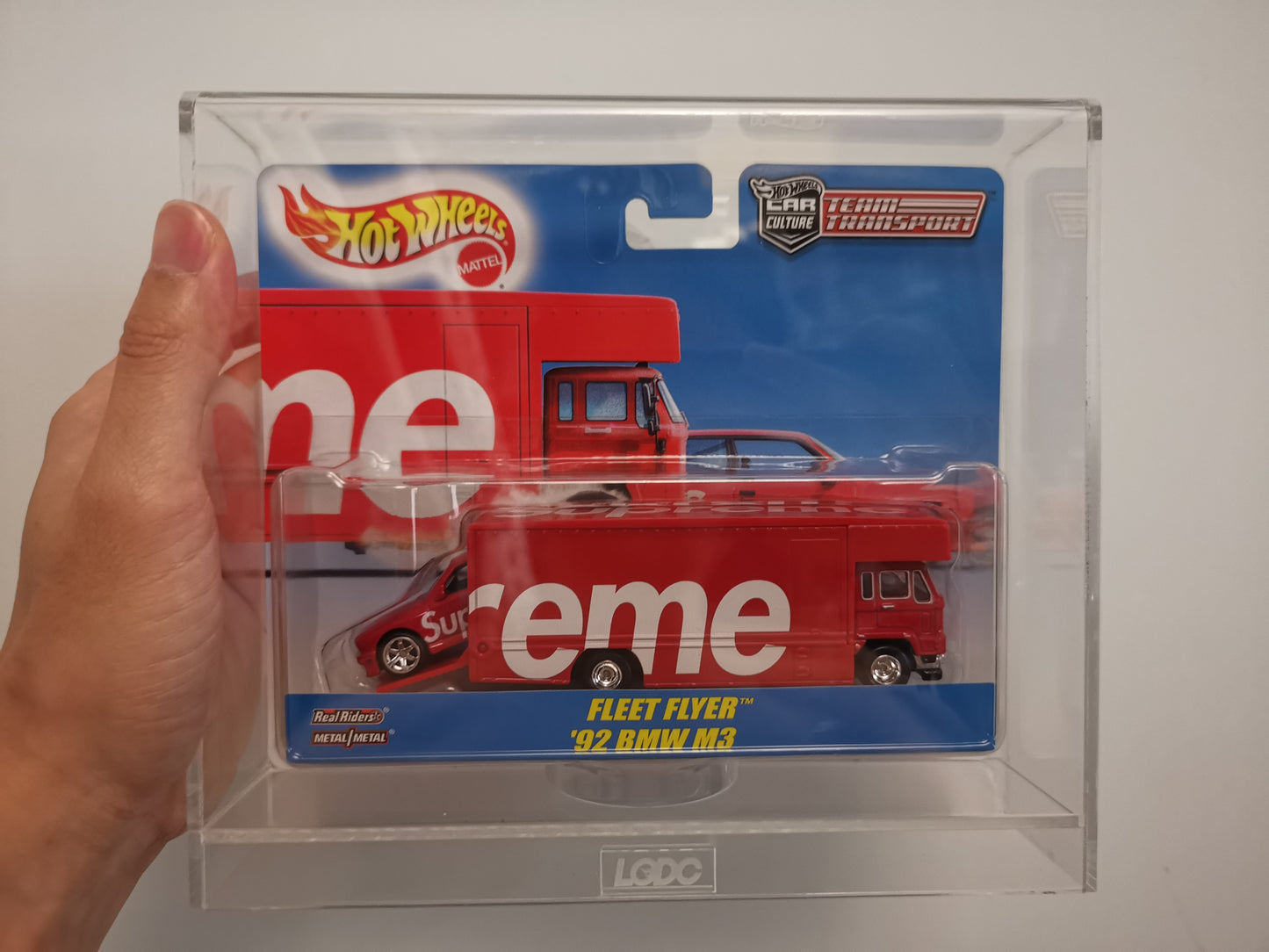 Hot Wheels Team Transport Supreme 92' BMW M3 with Custom Made Acrylic Display Case
