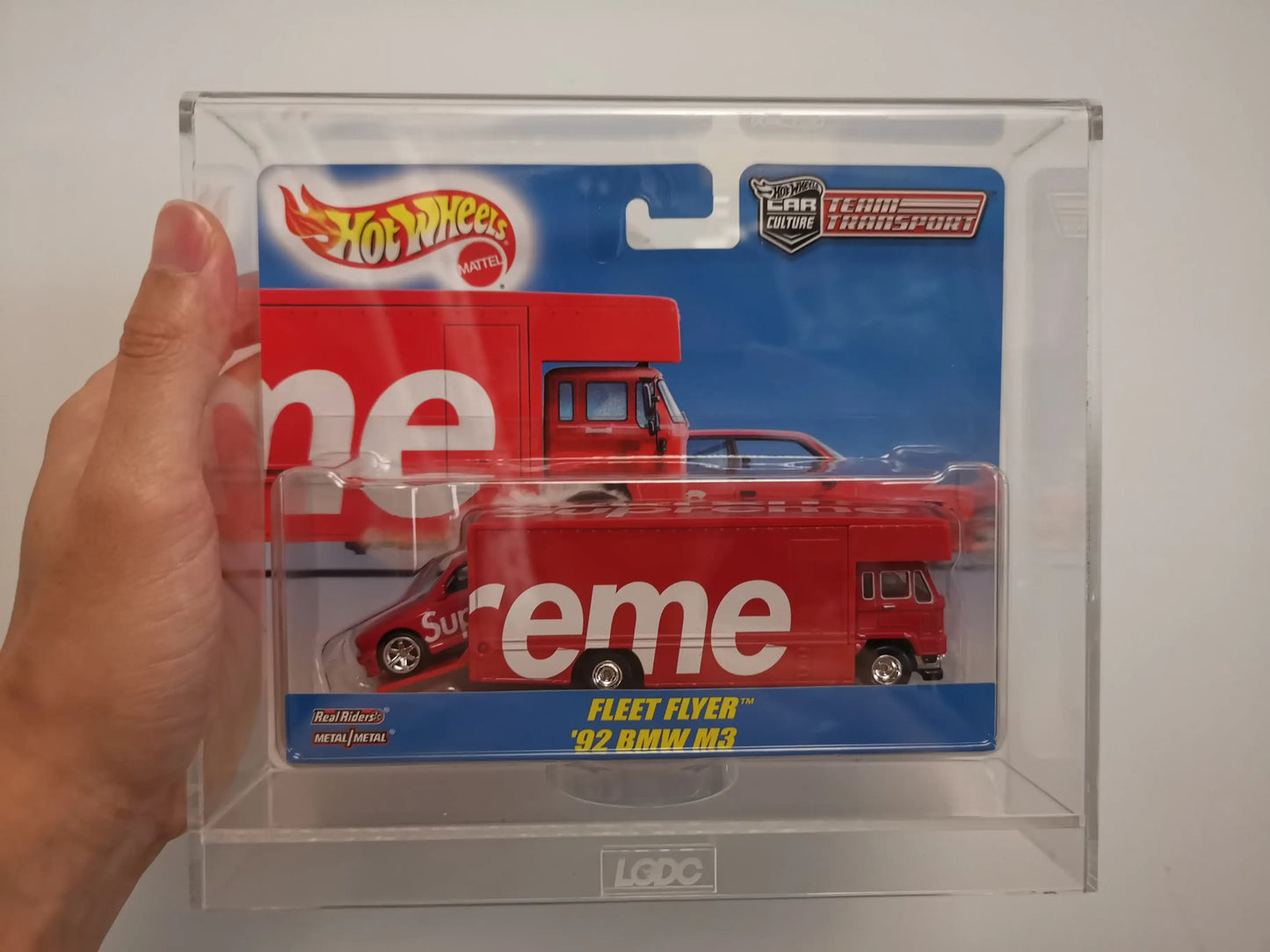 Hot Wheels Team Transport Supreme 92' BMW M3 with Custom Made Acrylic Display Case