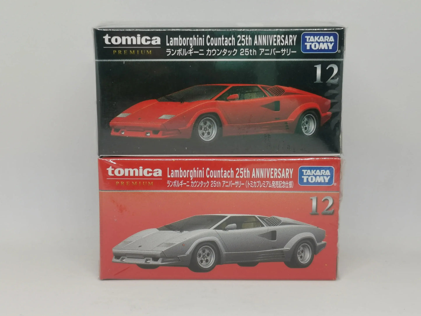 Tomica Premium No.12 Countach 25th Anniversary set of two Red + Silver