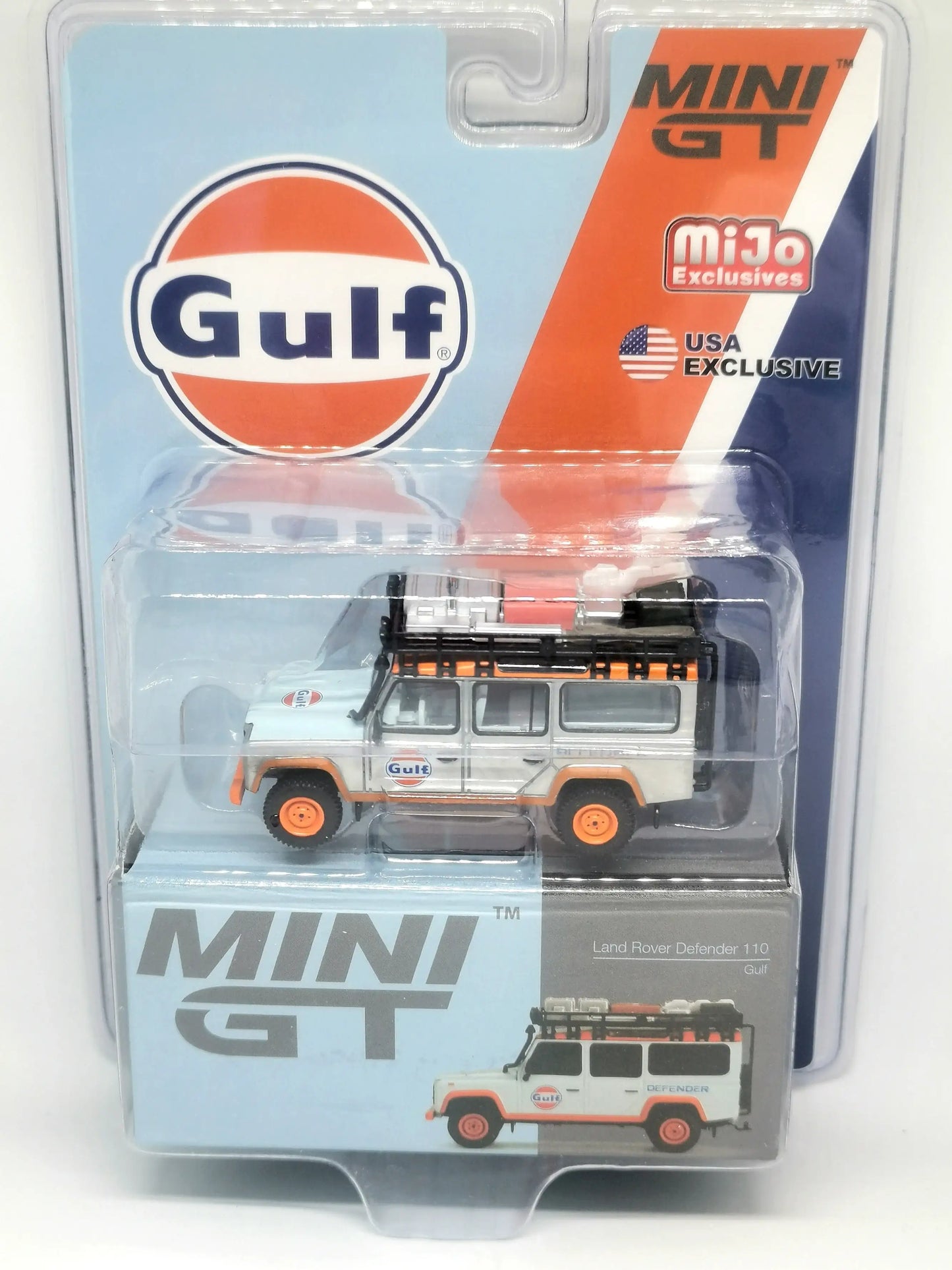 Mini GT MiniGT #110 1/64 Land Rover Defender 110 Gulf Chase