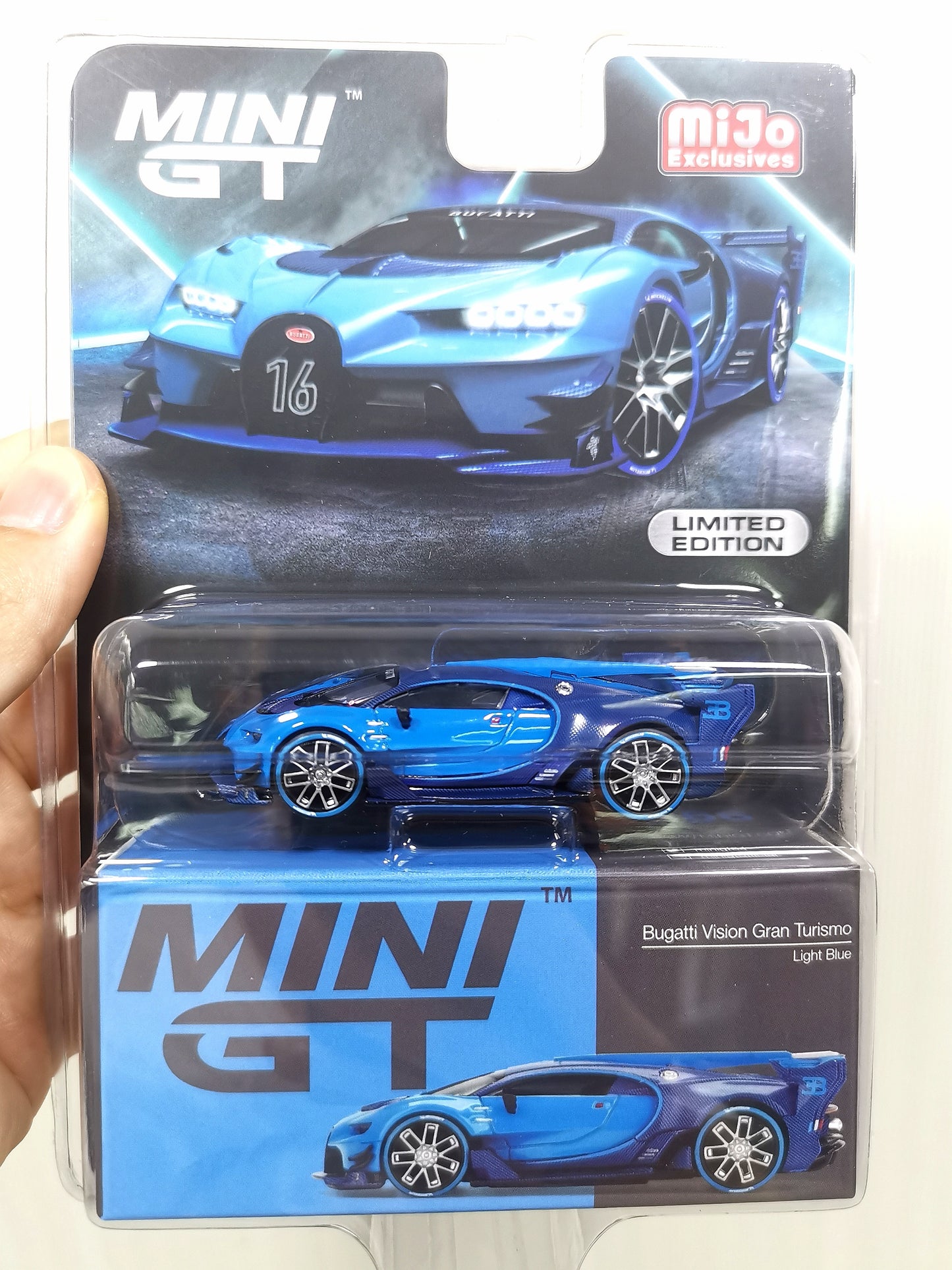 Mini GT x Mijo #266 Bugatti Vision Gran Turismo Blue 1:64 scale