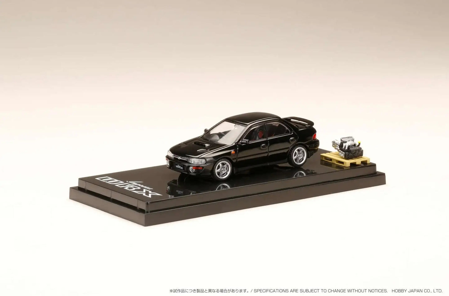 Hobby Japan 1/64 SUBARU IMPREZA WRX (GC8) 1992 with Engine Display Model Black