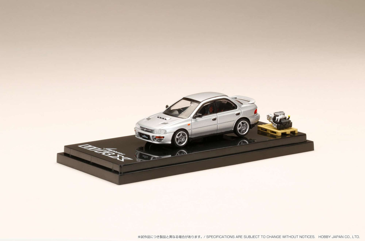 Hobby Japan
1/64 SUBARU IMPREZA WRX (GC8) 1992 with Engine Display Model Silver