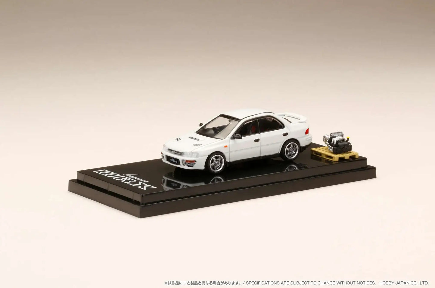 Hobby Japan 1/64 SUBARU IMPREZA WRX (GC8) 1992 with Engine Display Model White