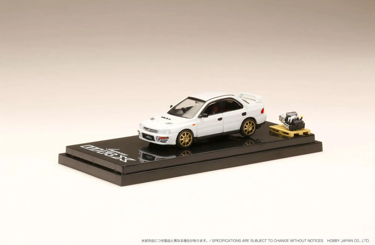Hobby Japan 1/64 SUBARU IMPREZA WRX (GC8) 1992 Customized Version with Engine Display Model White