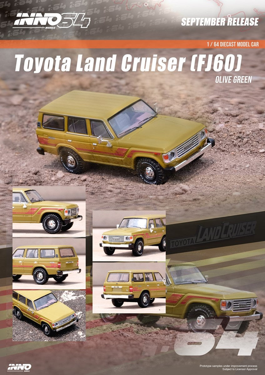 INNO64 1/64 TOYOTA LAND CRUISER FJ60 Olive Green