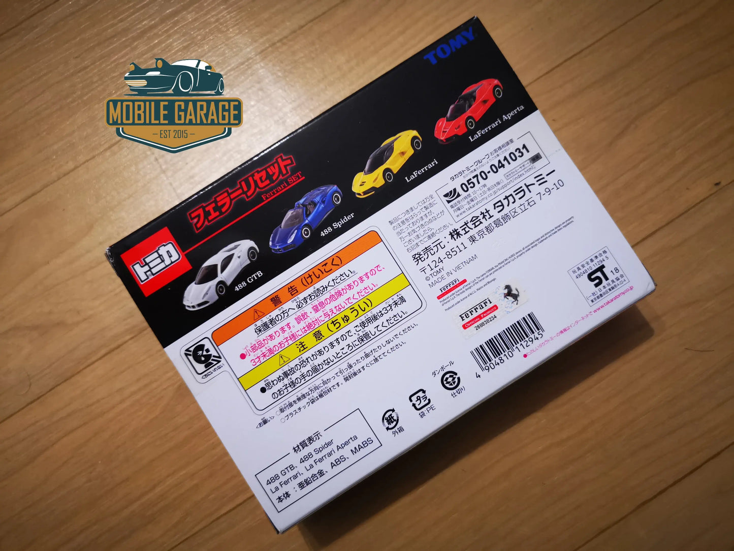 Tomica Gift Set Ferrari 488 GTB/ 488 SPIDER/ LaFerrari/ Aperata, F/S-Takara Tomy-Tomica Gift Set Series-Mobile Garage HK