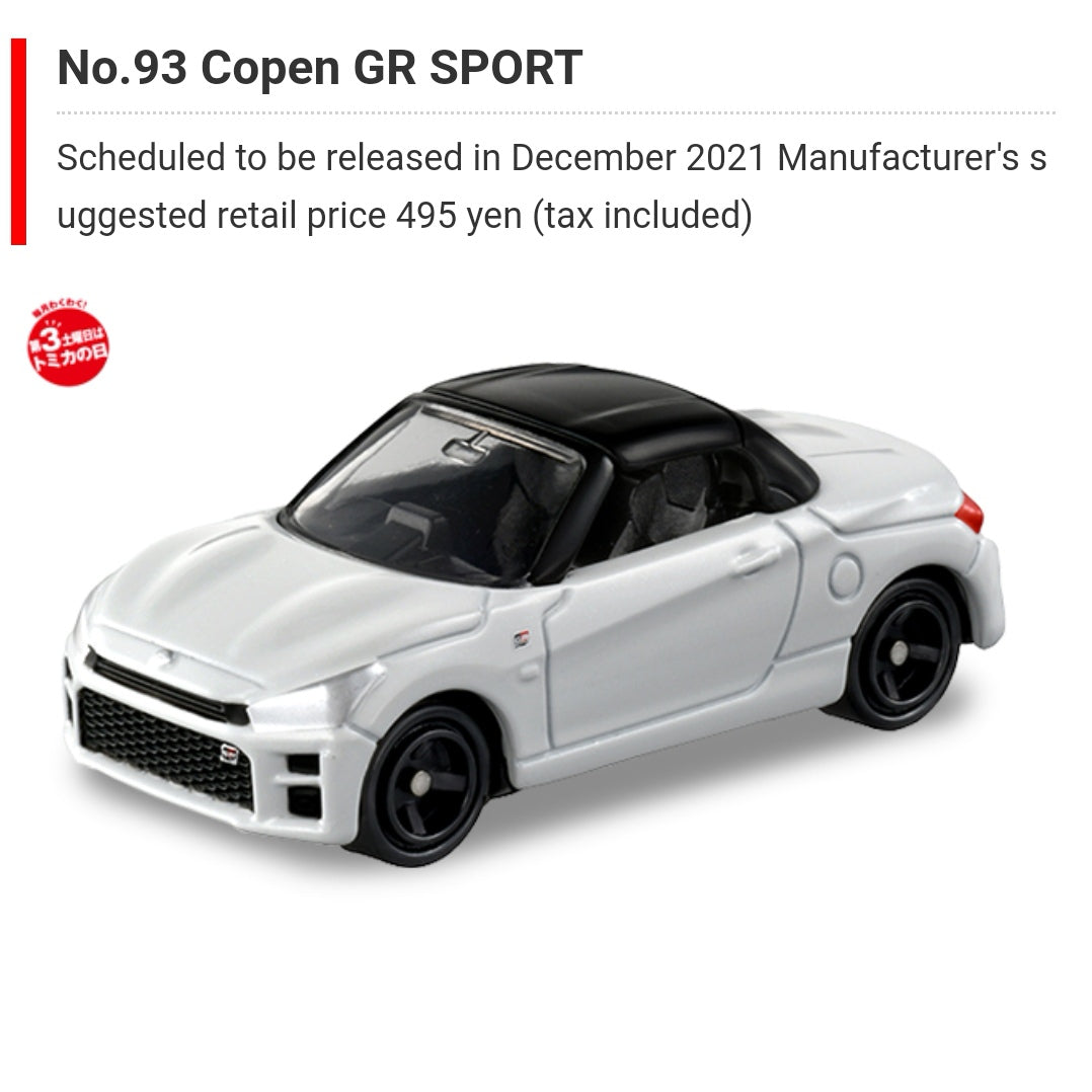 TOMICA #93 Daihatsu GR Copen Sport