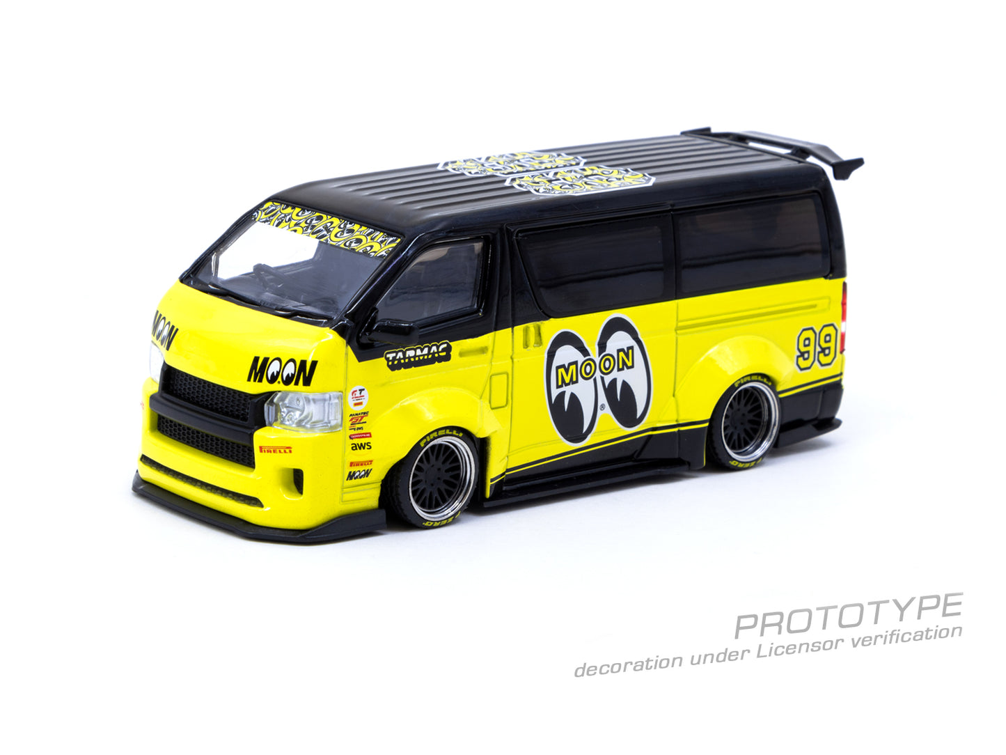 Tarmac Works 1:43 Scale Toyota Hiace Widebody Mooneyes Team Van Tarmacworks