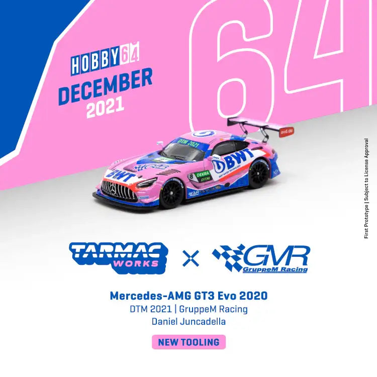 Tarmac Works Mercedes-AMG GT3 Evo 2020 DTM 2021 GruppeM Racing Daniel Juncadella 1/64 Scale