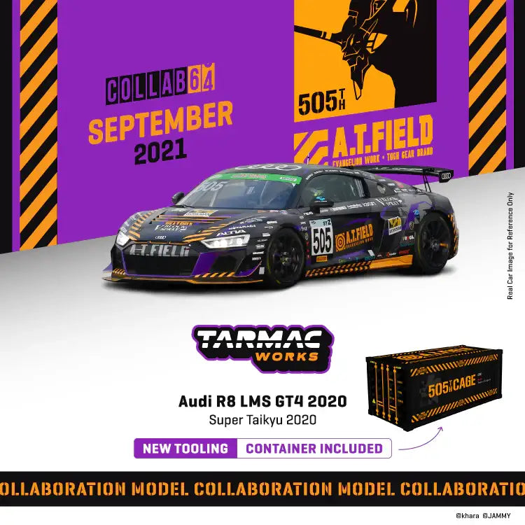 Tarmac Works Audi R8 LMS GT4 Super Taikyu STZ 2020 Nishimura / Okamoto / Tagahara / Fujiwara ***ATFIELD EVANGELION WORK
