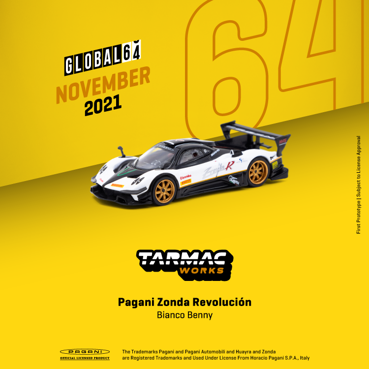 Tarmacworks Pagani Zonda Revolución
Bianco Benny
1:64 Scale Tarmacworks