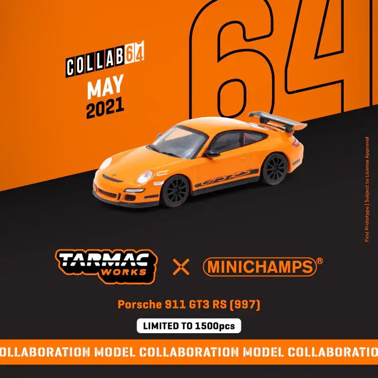 Tarmac Works x Minichamps Porsche 911 GT3 RS (997) Orange *** Limited to 1500pcs ***