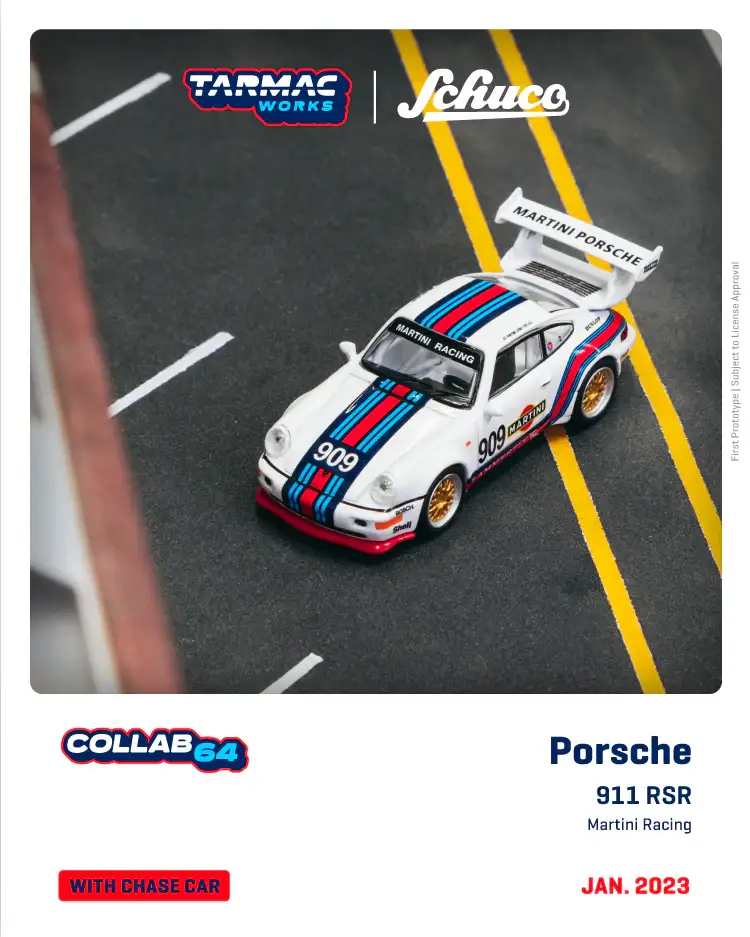 Tarmac Works Tarmac Works X Schuco Porsche 911 RSR Martini Racing #909