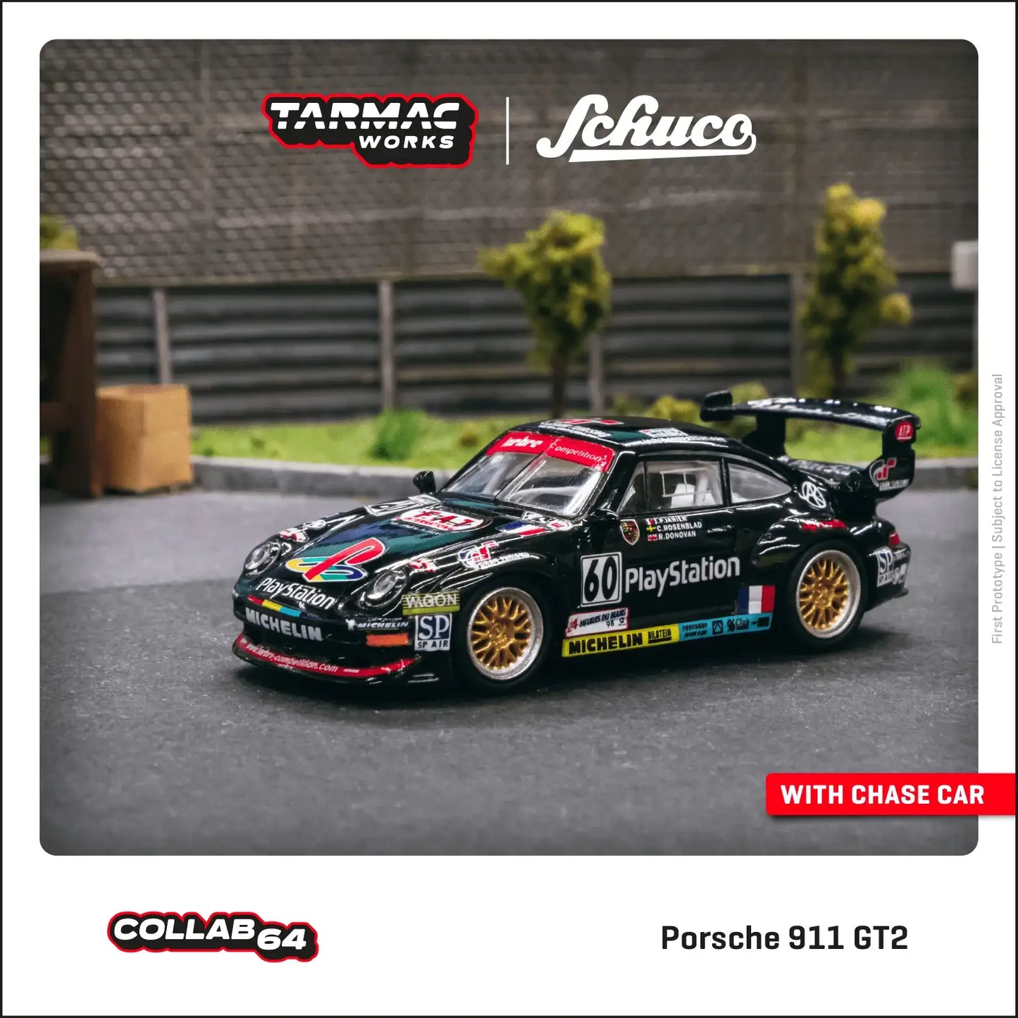 Tarmac Works Tarmac Works X Schuco Porsche 911 GT2 24h Le Mans 1998 #60