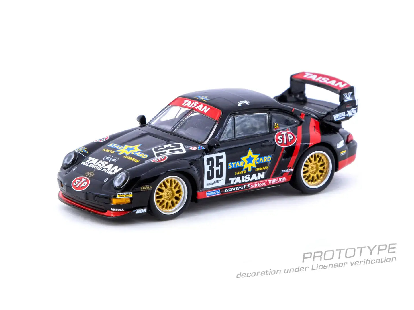 Tarmac Works X Schuco Porsche 911 (993) GT2 JGTC Taisan Starcard #35 Tarmacworks