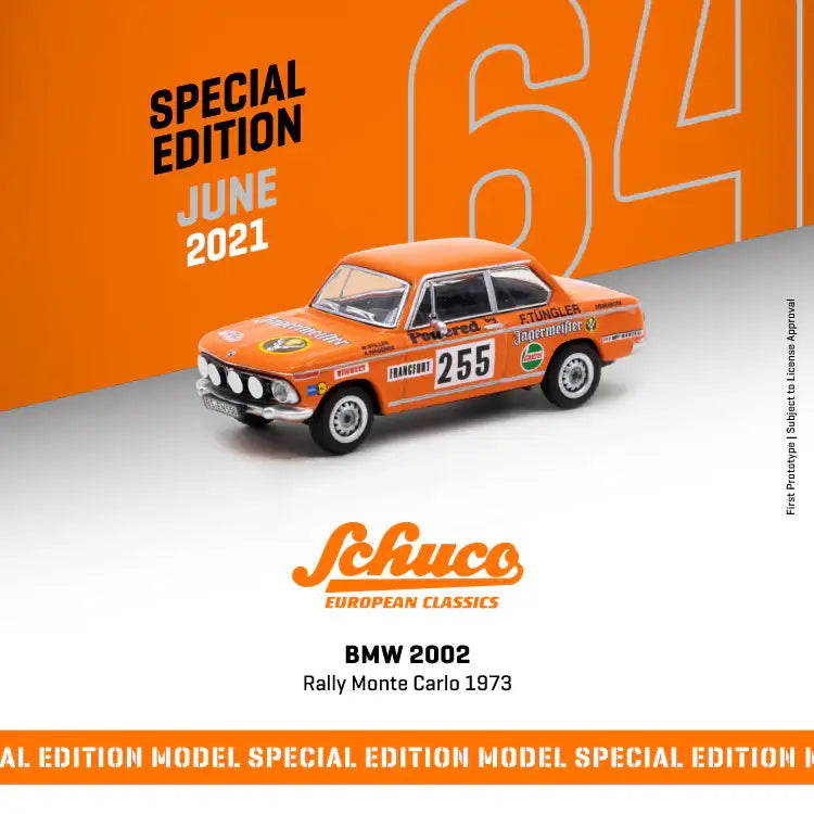 Tarmac Works x Schuco BMW 2002 Rally Monte Carlo 1973Schuco Special Edition