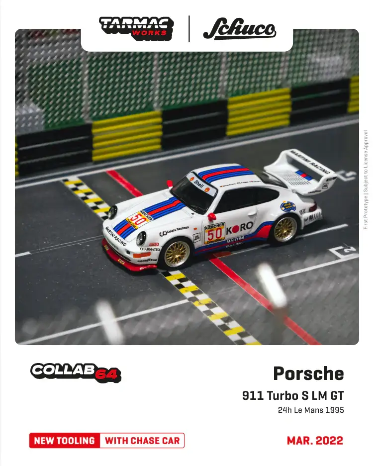 Tarmac Works Tarmac Works X Schuco Porsche 911 Turbo S LM GT 24H Le Mans 1995 #50