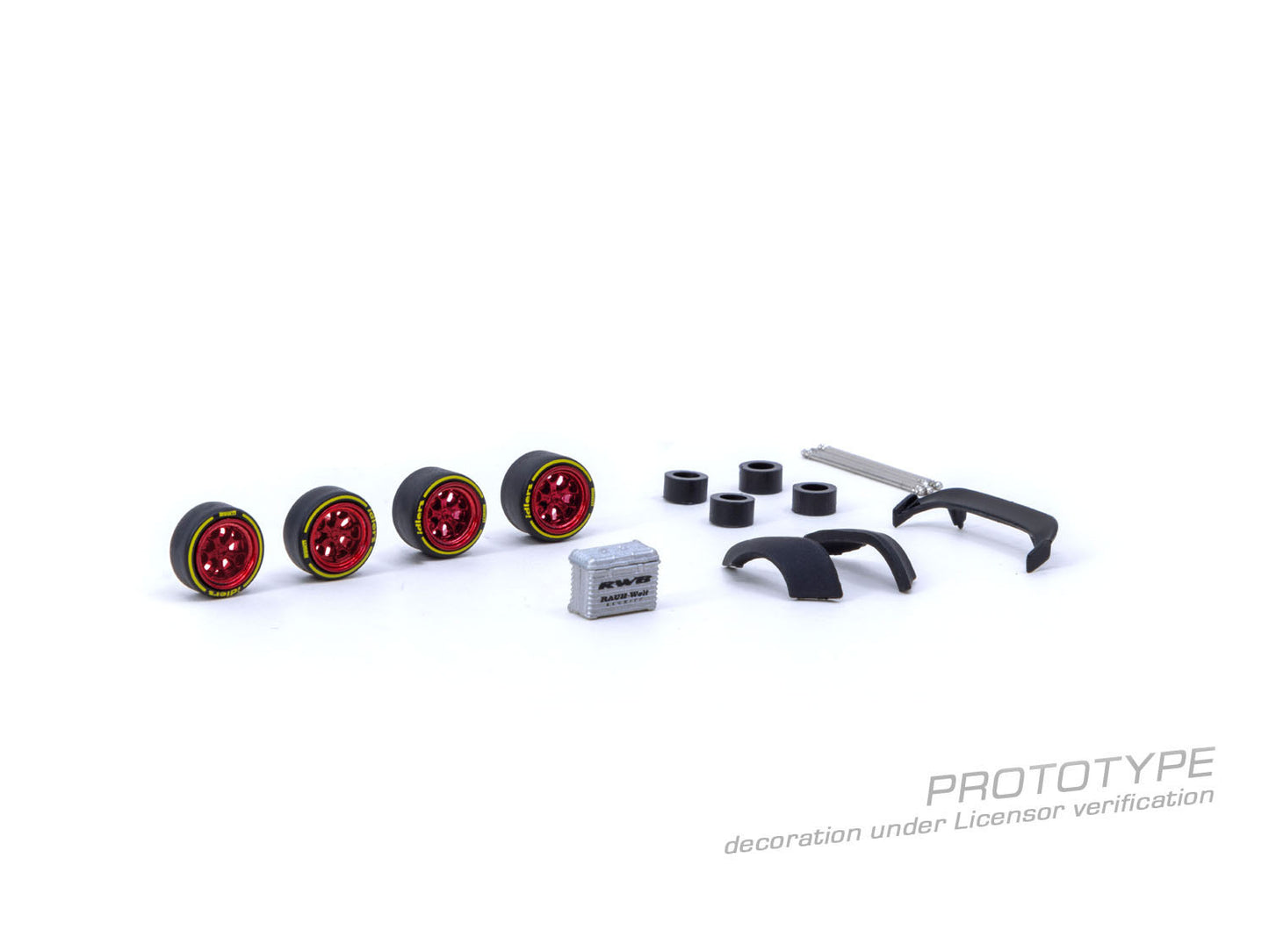 Tarmac Works Rotiform HUR - Designed for RWB Models 1:64 SCALE Chrome Red Tarmacworks