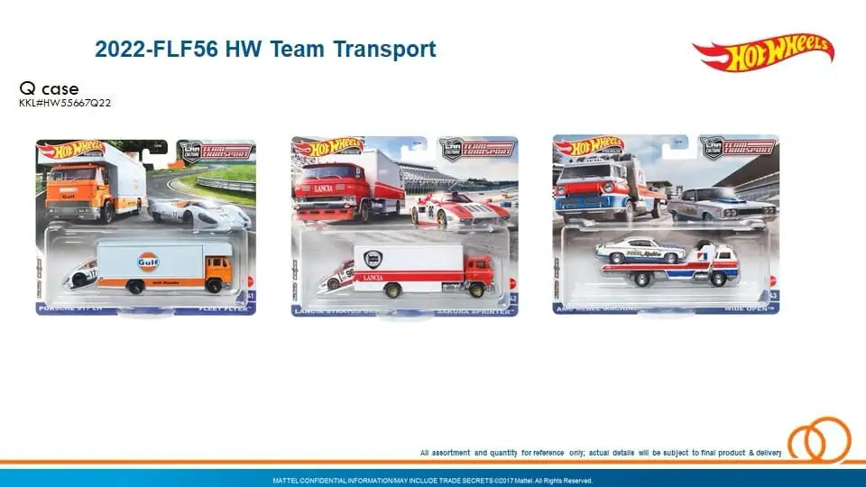 Hot Wheels Team Transporter Q case complete set 3