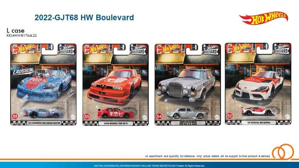 Hot Wheels Boulevard 2022 Set of 5pcs Mix L