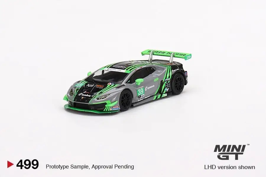 Mini GT Mini GT 1:64 Scale #499 Lamborghini Huracan GT3 EVO EVO #39 2022 IMSA Road America 2nd Place
