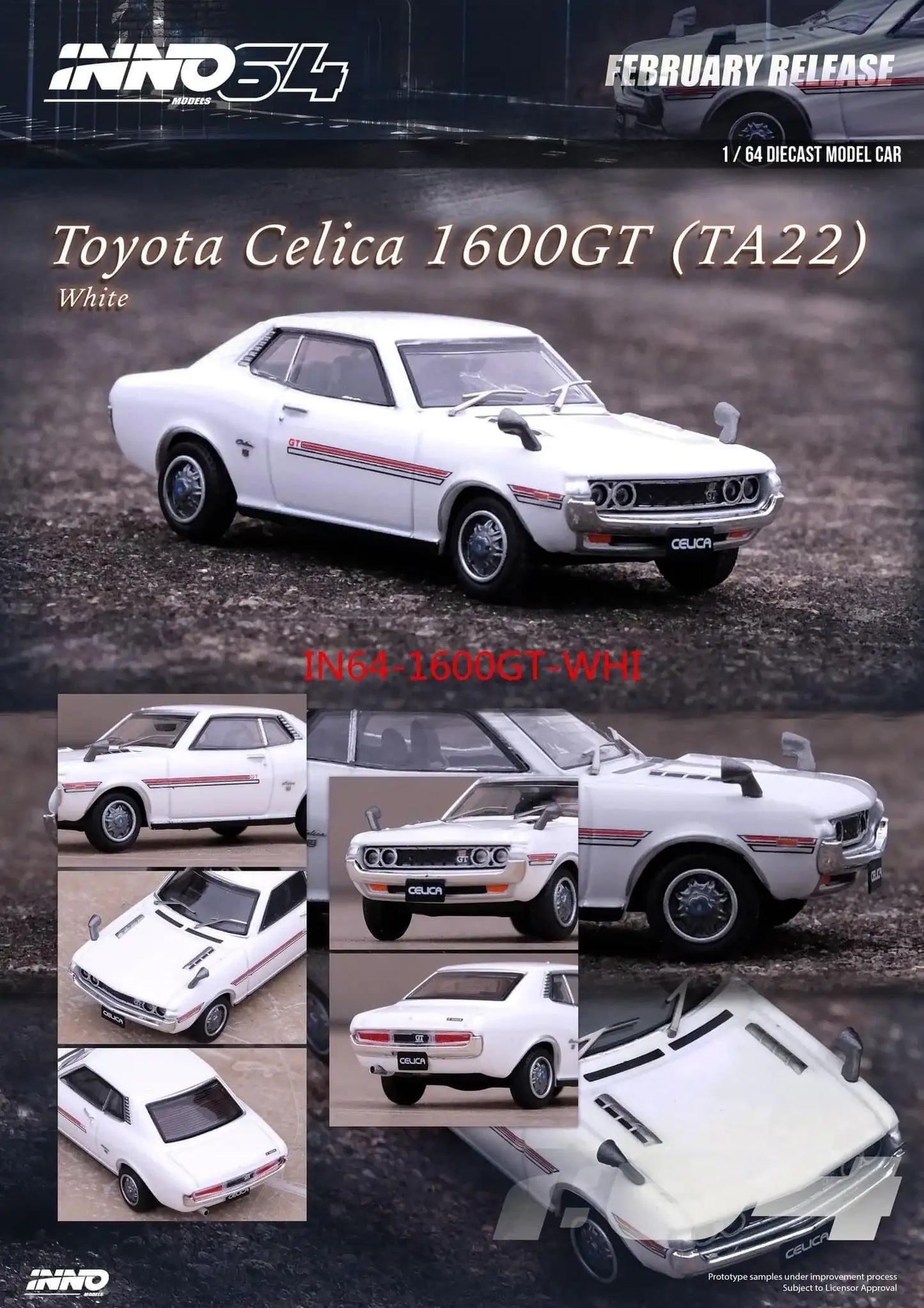 Inno64 1:64 Scale Toyota Celica 1600GT TA22 White