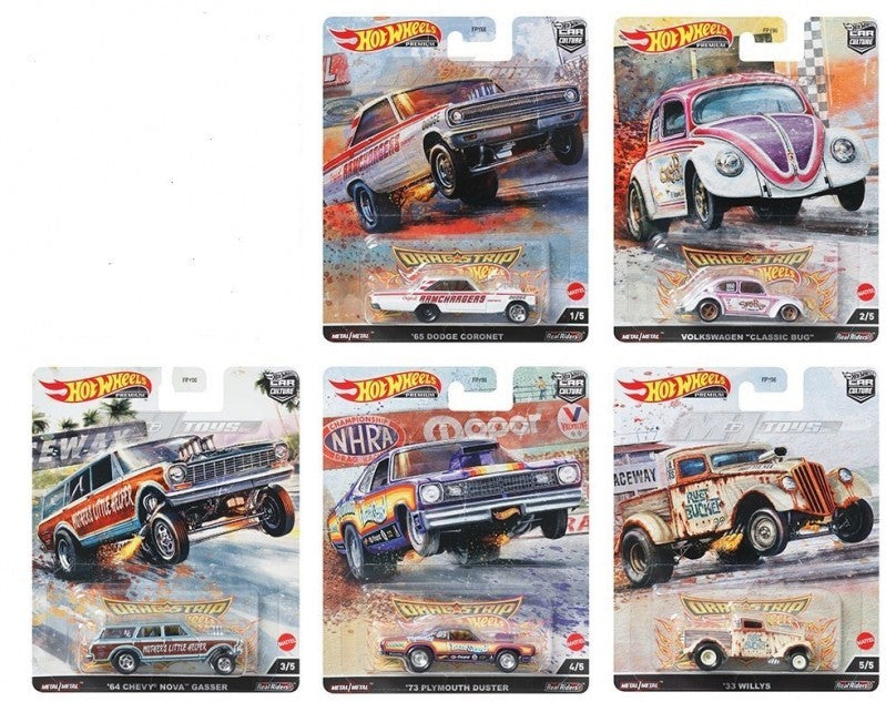 Hot Wheels Car Culture 2023 "Drag Strip" Set of 5, FPY86-957R