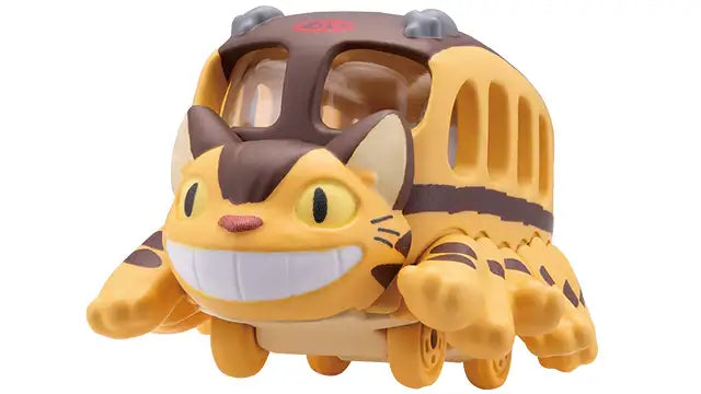 Tomica Dream Cat Bus from Studio Ghibli, showcasing the rear and tail.