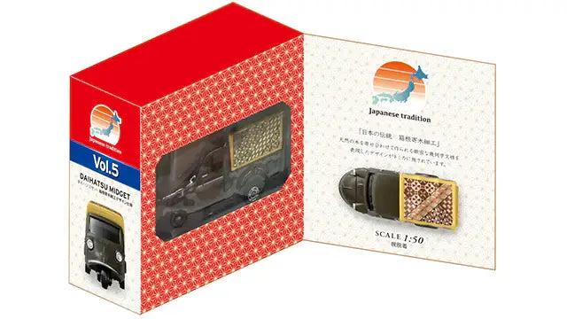 Go around with Tomica! Japanese Traditional Collection Vol.5 Daihatsu Midget Hakone Parquet Design Specifications