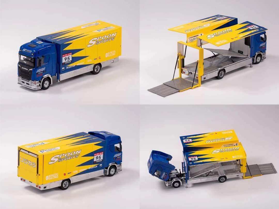 GCD Special Edition Spoon Scania S730 Enclosed Double Deck Gull Wing Tow Truck 1:64 Scale