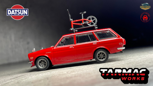 1:64 Tarmac Works Datsun Bluebird 510 Wagon (bicycle included)