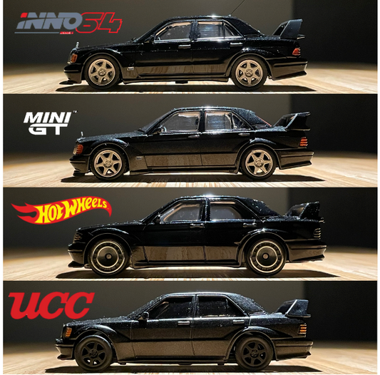 MiniGt VS Inno64 VS Hotwheels VS UCC Mercedes-Benz 190E 2.5-16 Evolution II