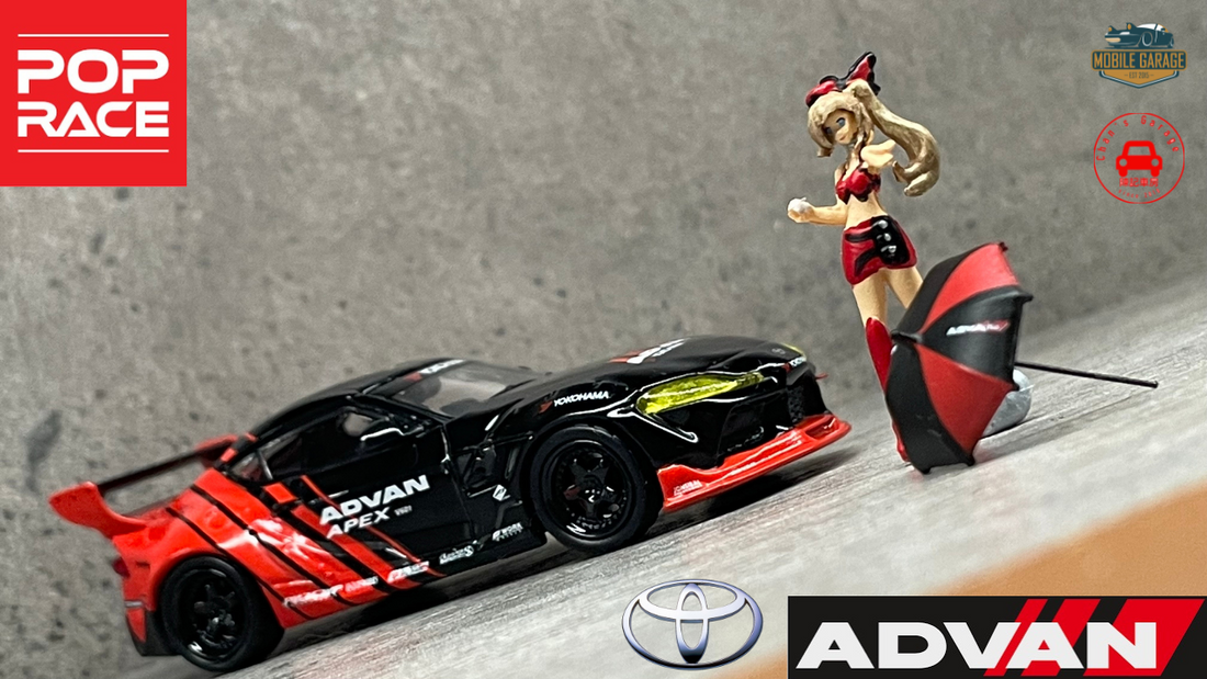 1/64 Pop Race Toyota GR Supra x ADVAN with Racing girl & Umbrella