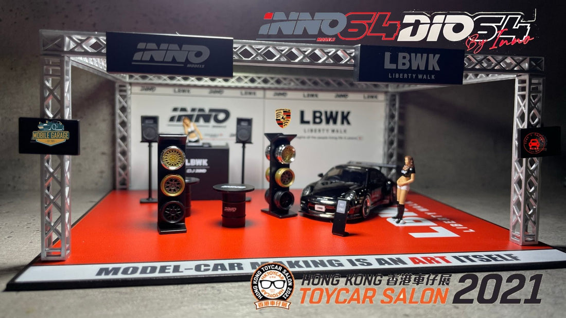 Inno64 Dio64 1:64  Diorama Hong Kong ToyCar Show 2021 x LBWK Auto Salon Porsche 997 Liberty Walk
