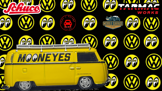 Schuco x Tarmac Works Mooneyes Volkswagen Type II (T2) Panel Van