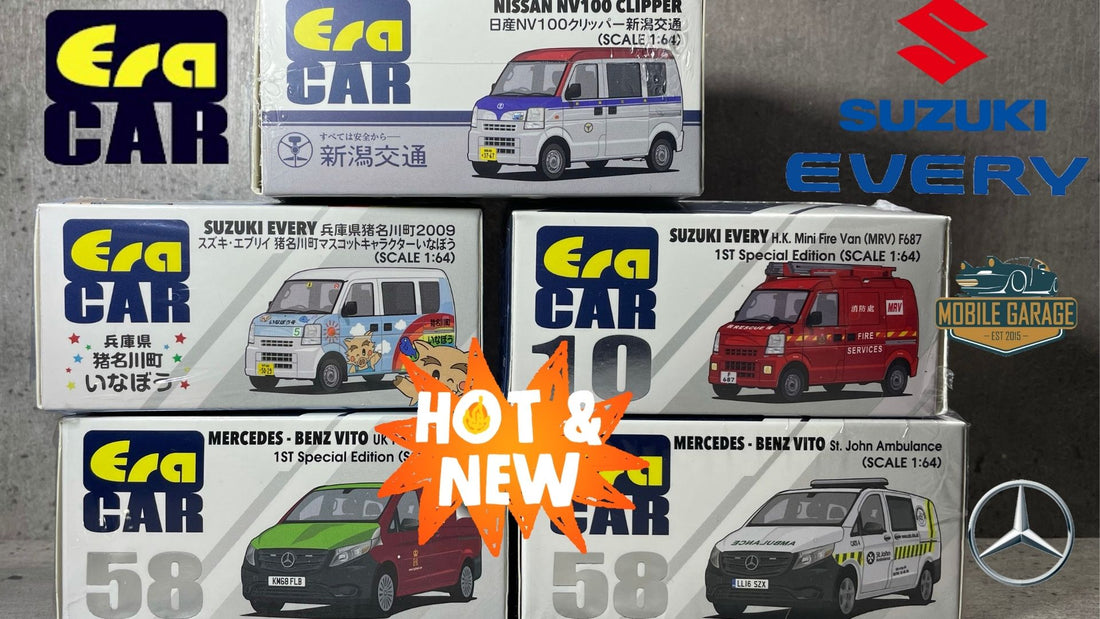 ERA Car 1:64 Suzuki Every Nissan NV 100 新潟交通 スズキ・エブリイ 兵庫県豬名川町 猪名川町マスコットキャラクター いなぼう (ミニカー) 香港消防 & Mercedes Benz Vito UK Post St. John Ambulance
