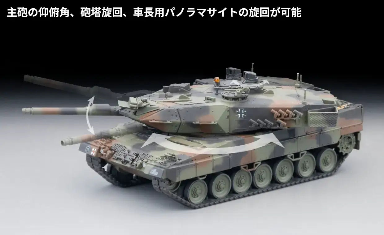 Tomytec ARSENIA64 1:64 Scale Leopard 2A5 model close-up.
