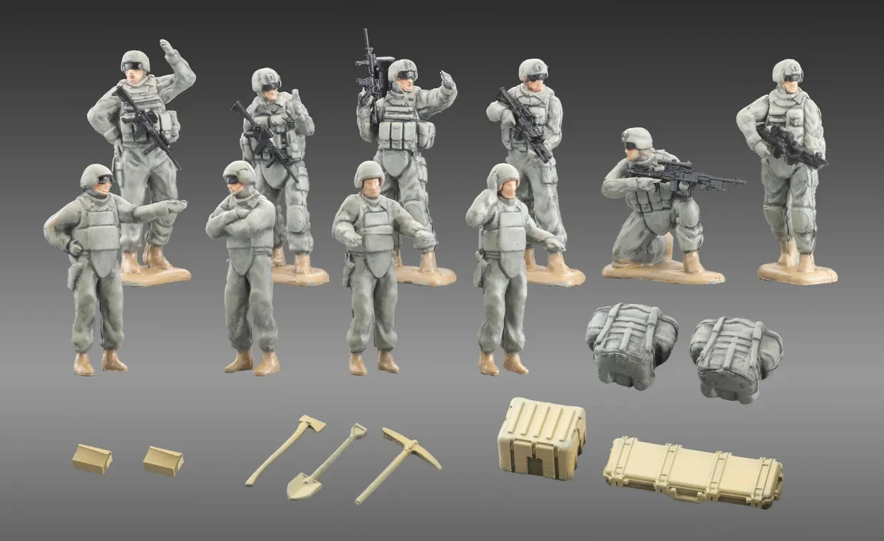 Tomytec Arsenia AS006 Combat Vehicle Expansion Set UCP Gray soldier figures with weapons and accessories