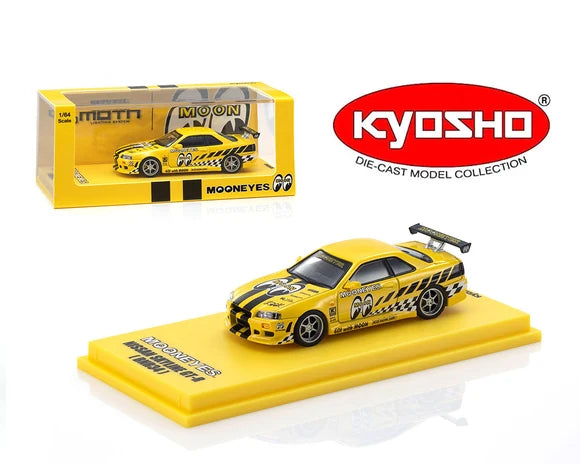 Kyosho 07134LM2 Nissan Skyline GT-R R34 MOONEYES Yellow